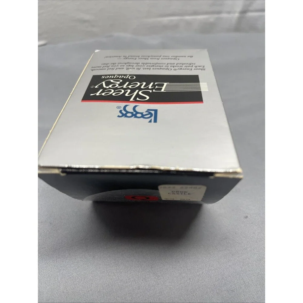 Vintage L'eggs Sheer Energy Opaques Pantyhose Sheer Toe Jet Black Size Q